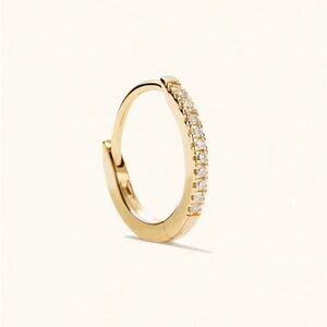 Mejuri Single Pave Diamond Huggie Hoop